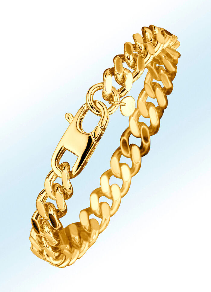 Vollmassives Panzer-Armband, Messing, goldplattiert 