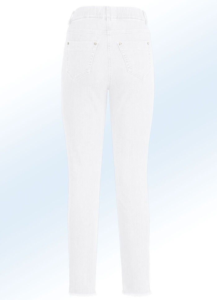 Magic-Jeans mit angesagtem Fransensaum WEISS