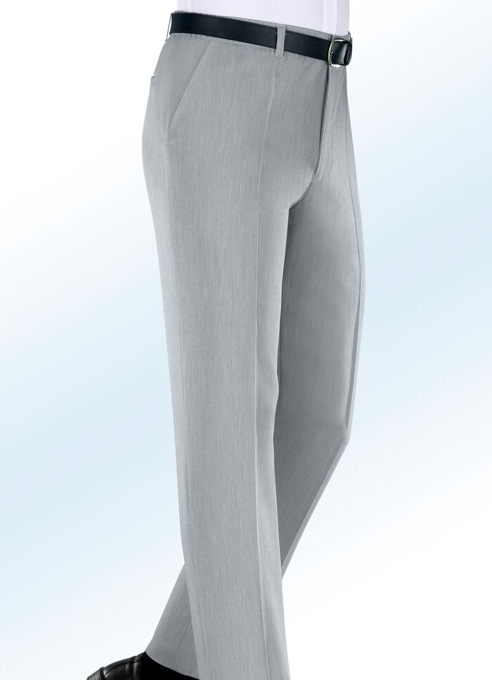 "Klaus Modelle"-Hose mit Dehnbundeinsätzen in 2 Farben HELLGRAU MELIERT