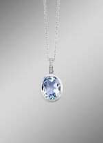 Schicker Anh&auml;nger mit beh. Blautopas und synth. Zirkonia 