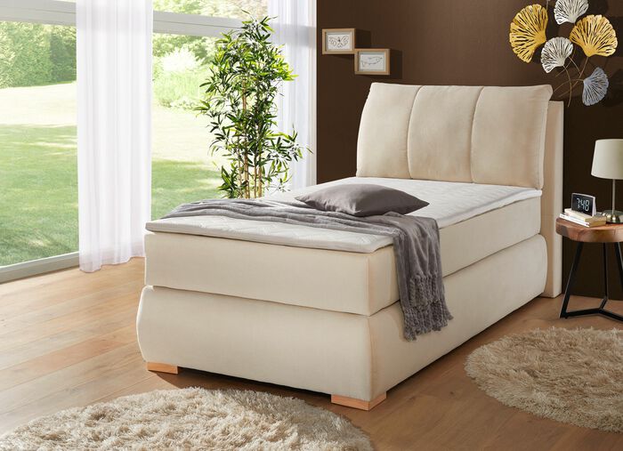Boxspringbett mit Topper CREME