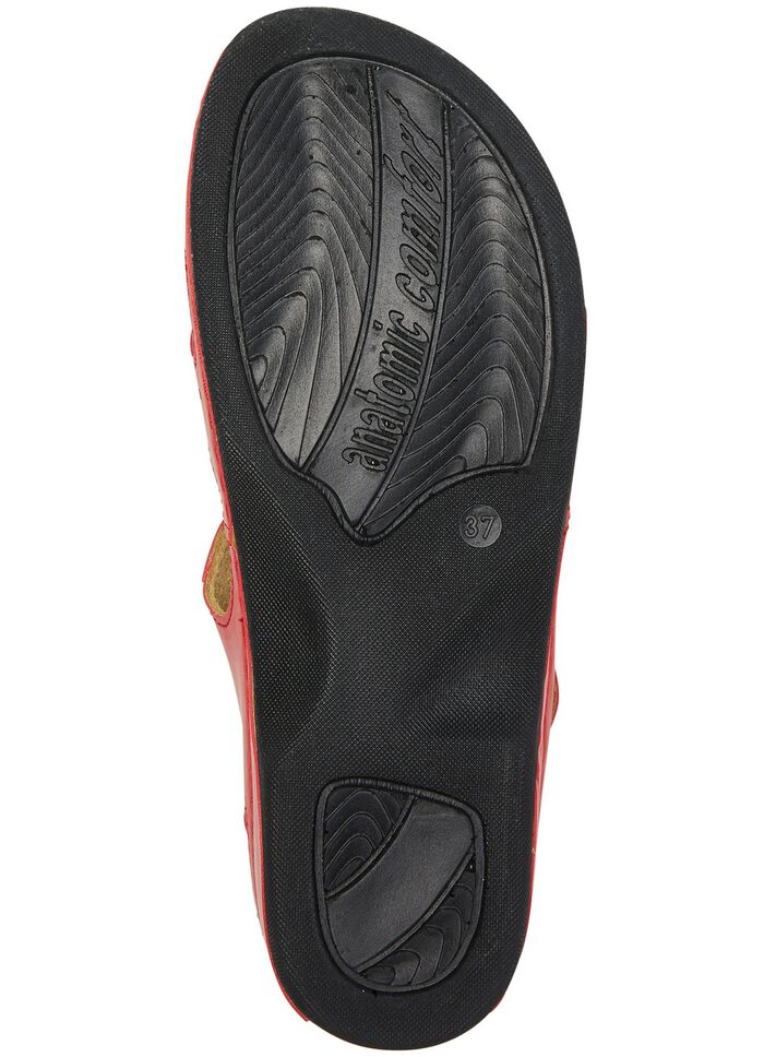 ELENA EDEN, klassische Damen-Sandalen, Weite H, mit Klettverschluss ROT