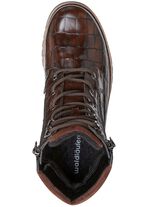 Waldl&auml;ufer Stiefelette aus krokogepr&auml;gtem Nappaleder BRAUN