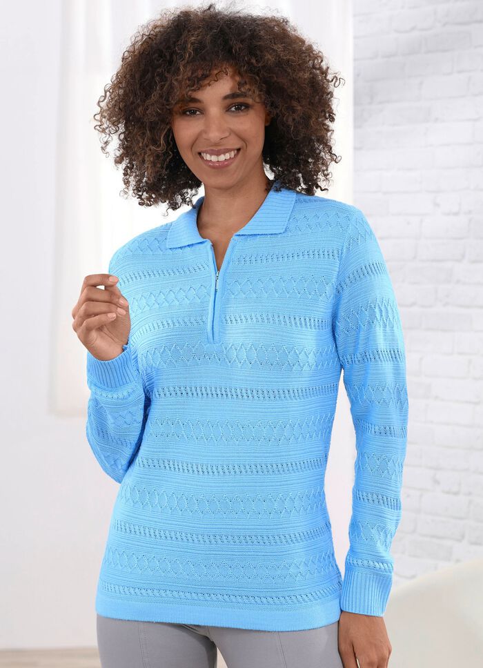 Pullover mit dezentem Glanz 