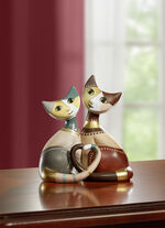 Katzenpaar Mira e Mio aus hochwertigem Biskuit-Porzellan 