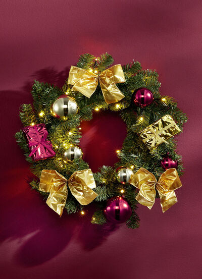 Beleuchteter Tannenkranz 