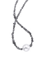 Halskette aus Roh-Diamanten mit S&uuml;&szlig;wasser-Zuchtperle 