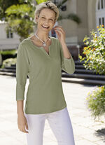 Shirt mit rundem Halsausschnitt in 3 Farben OLIV