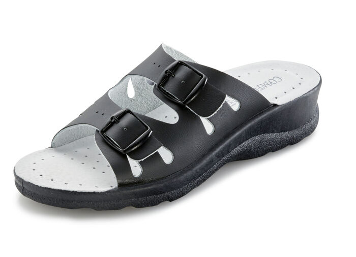 Set: Pantolette in Schwarz und Clog in Weiß SCHWARZ+WEISS