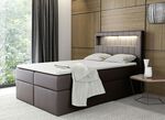 Boxspringbett mit LED-Beleuchtung und Bettkasten 