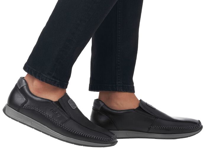 Rieker Slipper aus Nappaleder SCHWARZ