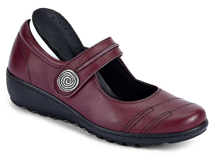 Slipper mit herausnehmbarem Lederfußbett, Weite G BORDEAUX