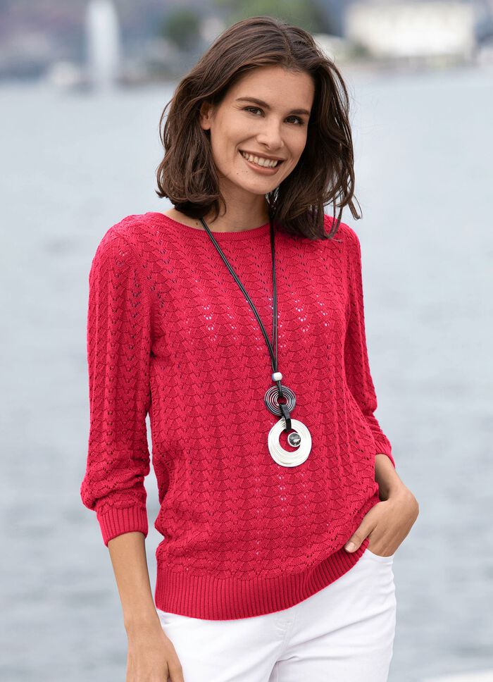 Pullover mit Ajourmuster ROT