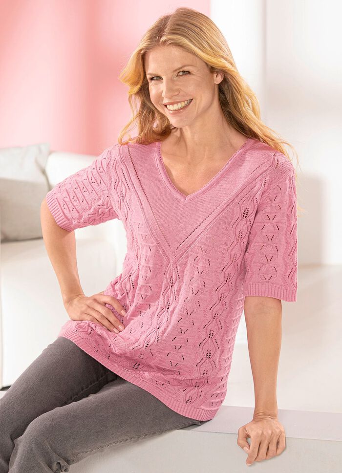 Pulli mit Ajour- und Strukturmuster 