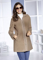 Longjacke mit fester Kapuze 