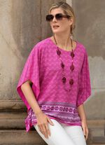 Poncho-Tunika mit &uuml;berschnittenen &Auml;rmeln 