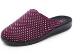 Zweierpack Pantoffeln aus gepunktetem Textilmaterial 1x BORDEAUX 1x SCHWARZ