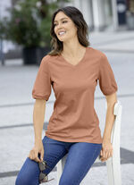 Shirt mit eingefassten, kurzen Ärmeln in 3 Farben CAMEL