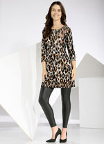 Strick-Tunika mit Druck in Tierfelloptik 