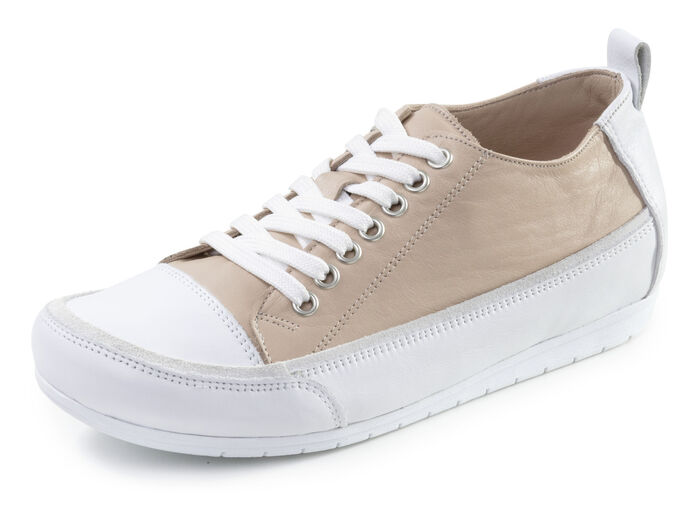 Andrea Conti, leichte Damen-Sneaker, Weite G, mit herausnehmbarem Fußbett BEIGE