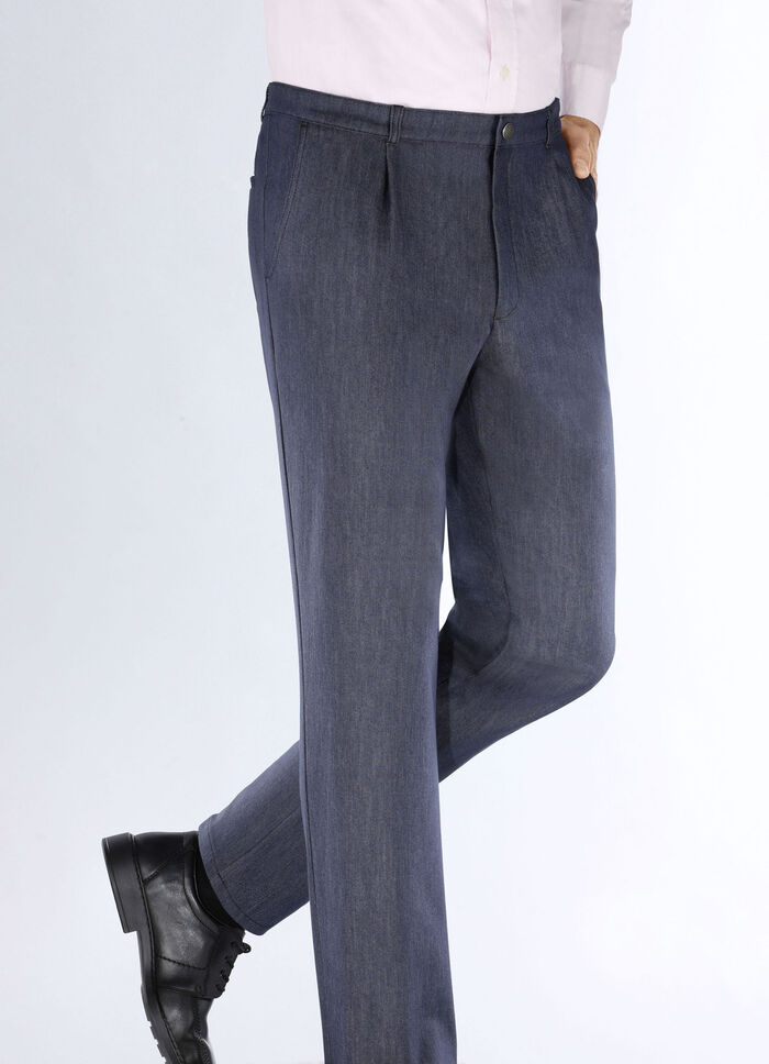 "Klaus Modelle"-Edeljeans mit Bundfalten in 2 Farben BLAU