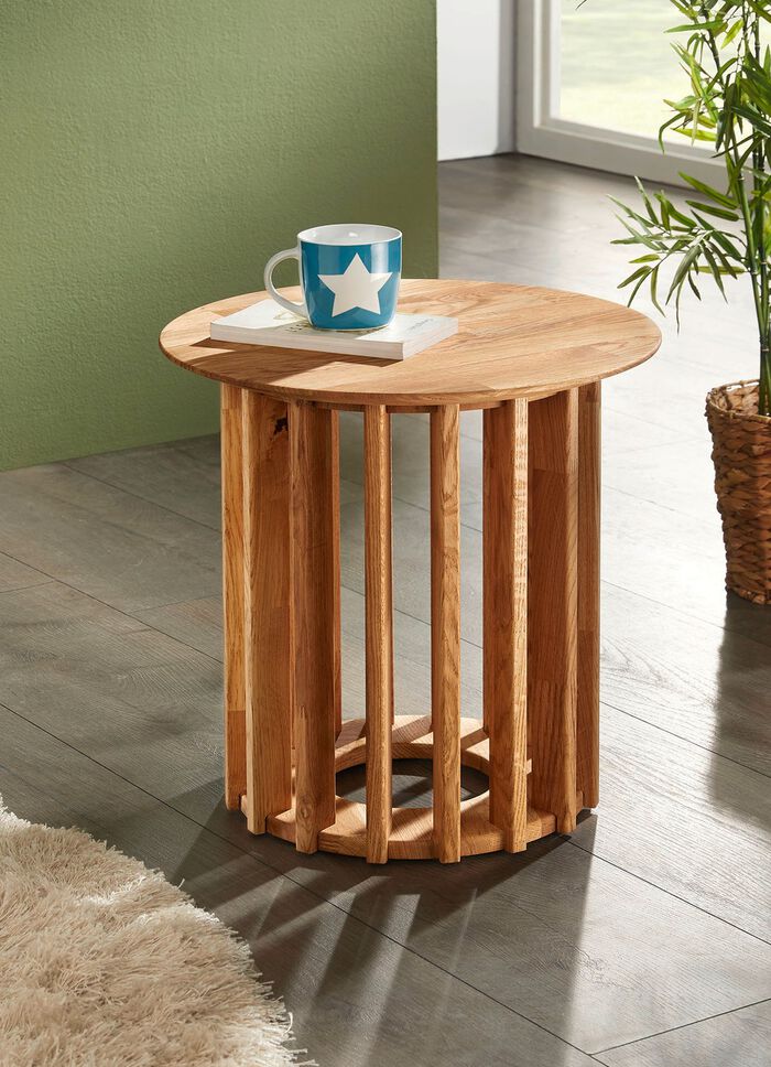 Beistelltisch aus ge&ouml;ltem und massivem Eichenholz 