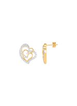 Herz-Ohrstecker mit 68 Diamanten 