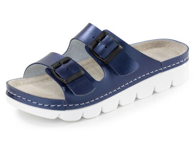 Klassische Damen-Pantoletten, mit verstellbaren Schließen 