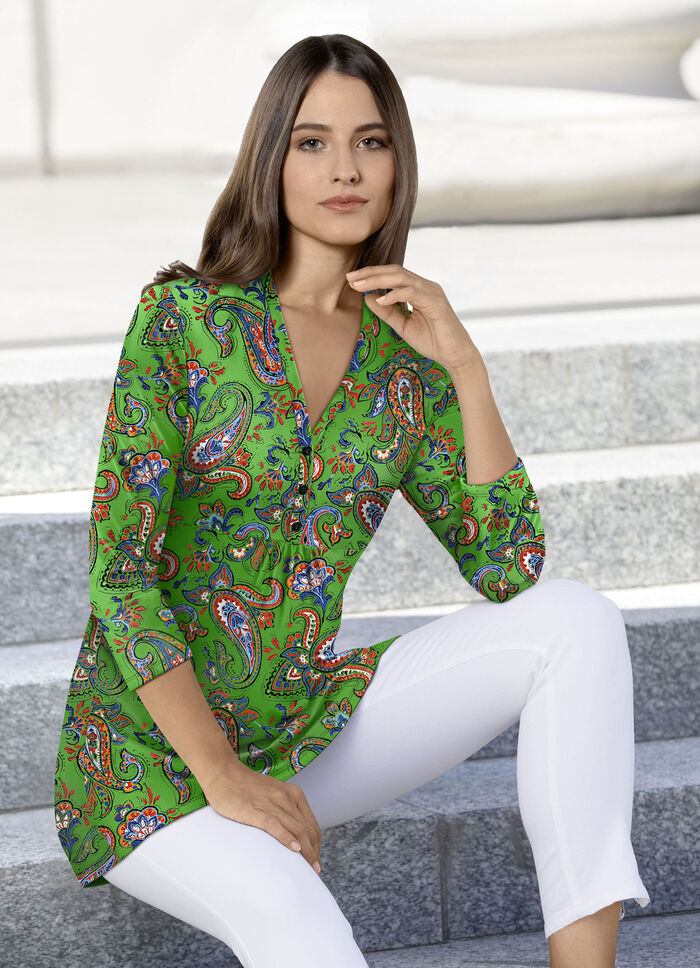 Shirt-Tunika mit Paisley-Dessin 
