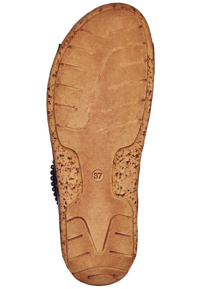 Gemini Pantolette mit verstellbarer Klettspange SCHWARZ-COGNAC