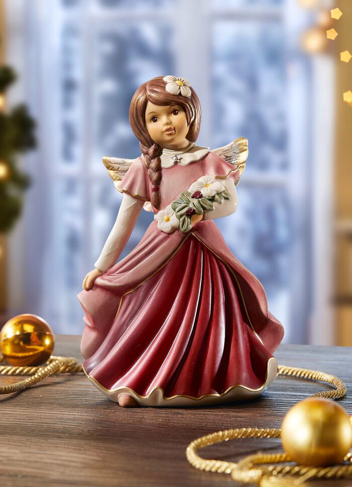 Goebel Engel mit Weihnachtsstern BORDEAUX