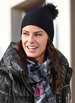 M&uuml;tze mit dezenten Glitzersteinchen SCHWARZ