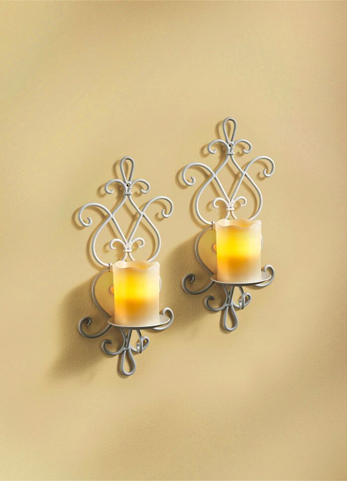 Wandkerzenhalter mit  LEDKerzen 