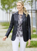 Lederblazer mit 3-Knopf-Verschluss 
