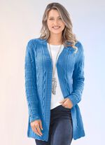 Strickjacke in Strukturmix AZURBLAU