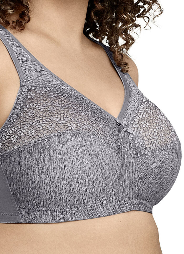 Glamorise St&uuml;tz-BH mit Elastikspitze GRAU MELIERT