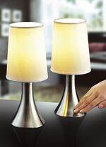 3-fach dimmbare Touch-Leuchten, 2er-Set SILBER