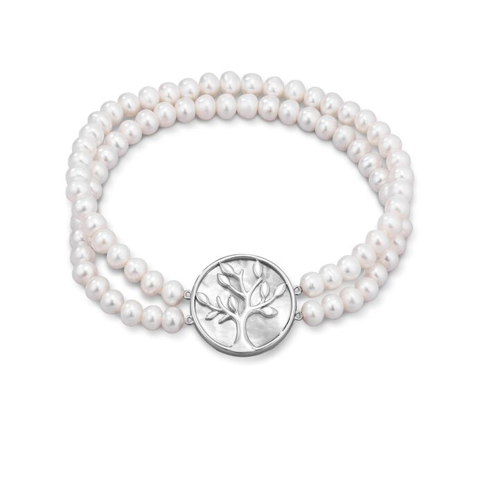 Elastisches 2-reihiges Armband mit S&uuml;&szlig;wasser-Zuchtperlen 