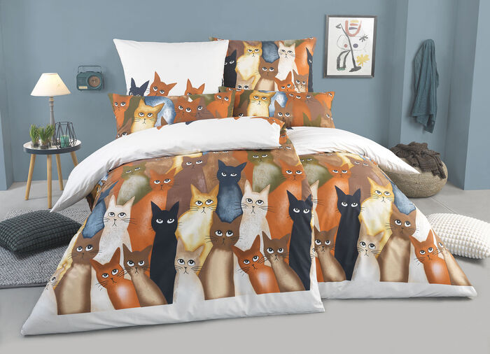 Beidseitig bedruckte Bettw&auml;sche-Garnitur 