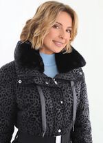 Kurzmantel mit Stretchg&uuml;rtel 