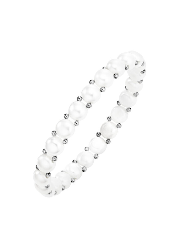 Elastisches Armband mit Süßwasser-Zuchtperlen 