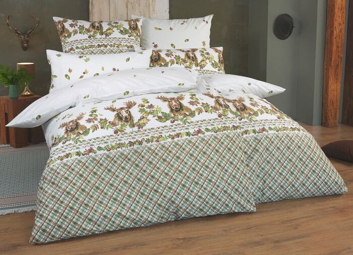 Bettw&auml;sche-Garnitur mit Rei&szlig;verschluss 