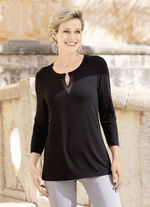 Shirt mit Zierring  SCHWARZ