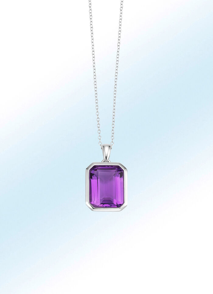 Anhänger mit echt Amethyst und Ankerkette 