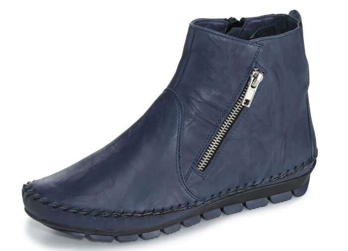 Gemini, bequeme Damen-Stiefeletten, Weite G, mit herausnehmbarem Fu&szlig;bett BLAU