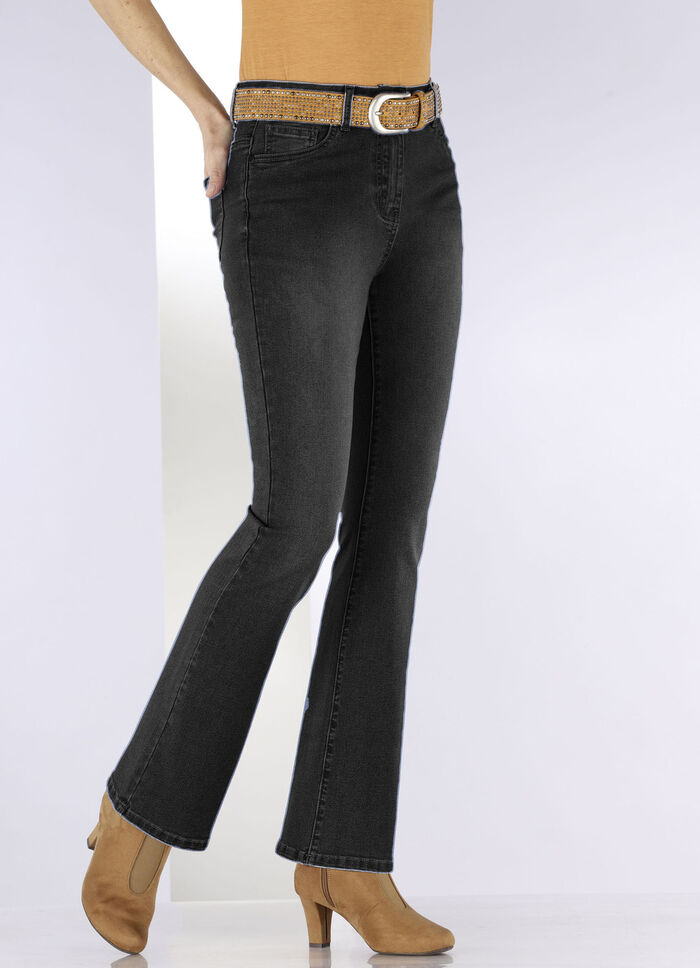 Jeans mit leicht ausgestellter Beinweite SCHWARZ