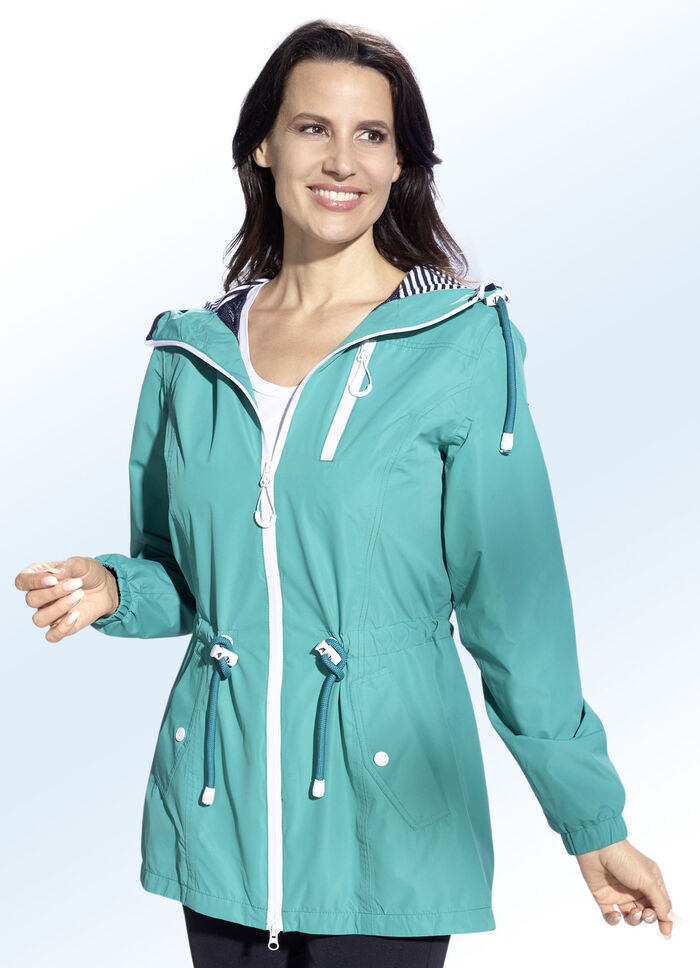 Funktionsjacke mit fester Kapuze 