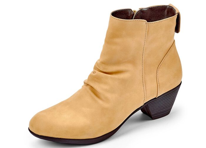 Andrea Conti Stiefelette mit Raffung MAISGELB