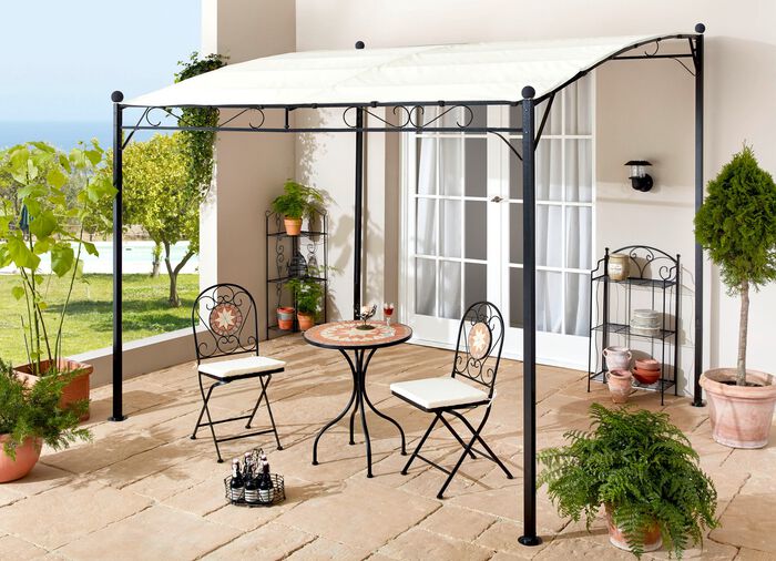 Bistro-Set Mosaik, 3-teilig, inklusive Sitzkissen 