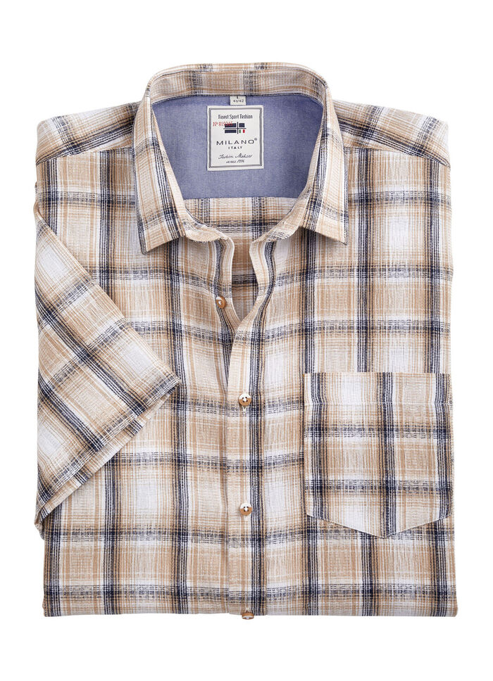 Kariertes Hemd von "Milano Italy" in 3 Farben BEIGE KARIERT